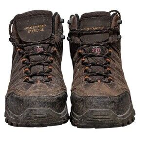 Skechers Delleker-Lakehead Steel Toe Hiking Work Boot leather waterproof 10.5